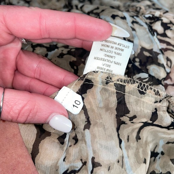 Willow & Clay maxi dress brown tan sleeveless tiered skirt SZ 10 lightweight - Picture 8 of 10